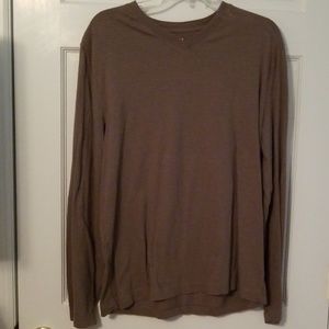 Men's Sonoma V Neck Brown and Tan Striped Tee